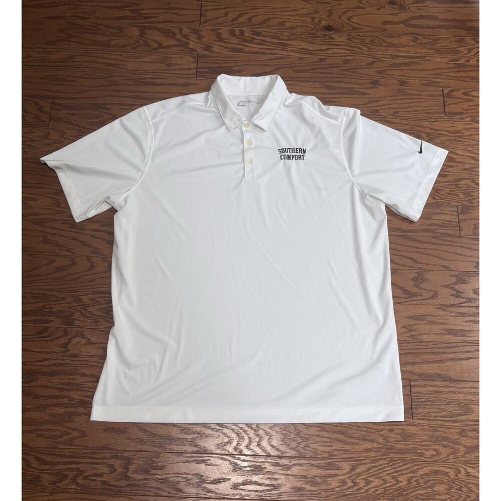 Nike Golf Southern Comfort Men's White Short Sleeve Mesh Polo Shirt, Size XXL